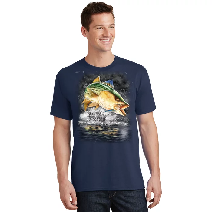 Fishing Jumping Striped Bass T-Shirt