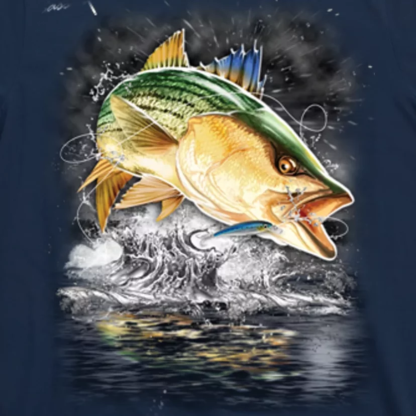 Fishing Jumping Striped Bass T-Shirt