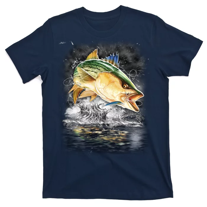 Fishing Jumping Striped Bass T-Shirt