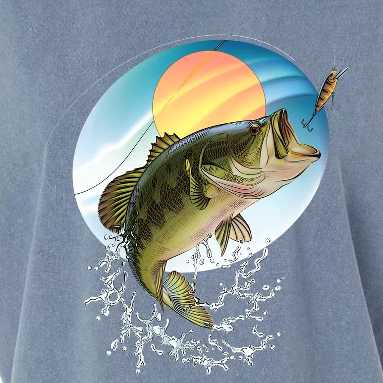 Fishing Leaping Bass Garment-Dyed Women's Muscle Tee