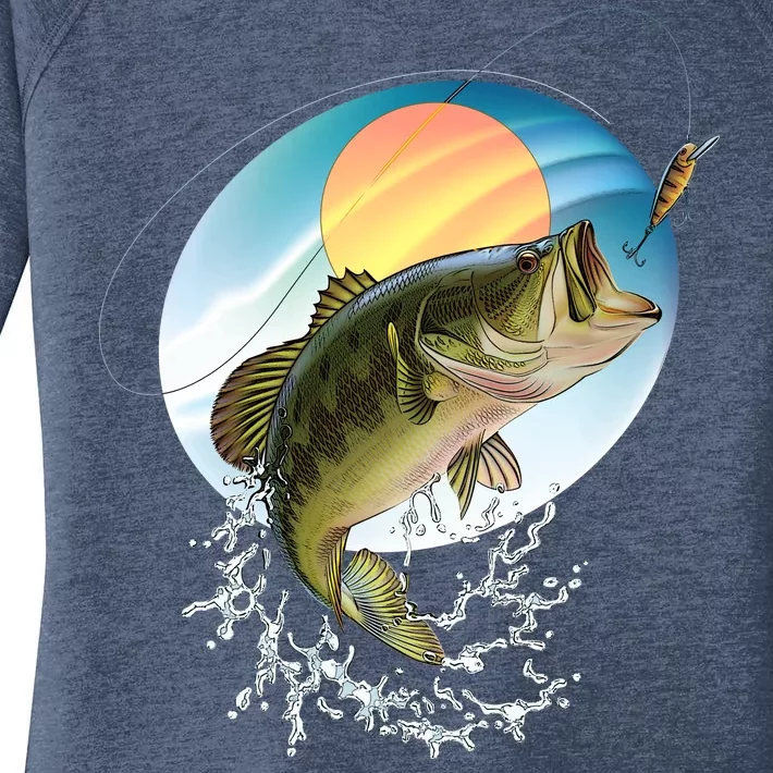 Fishing Leaping Bass Women's Perfect Tri Tunic Long Sleeve Shirt