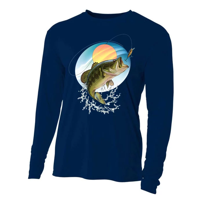 Fishing Leaping Bass Cooling Performance Long Sleeve Crew