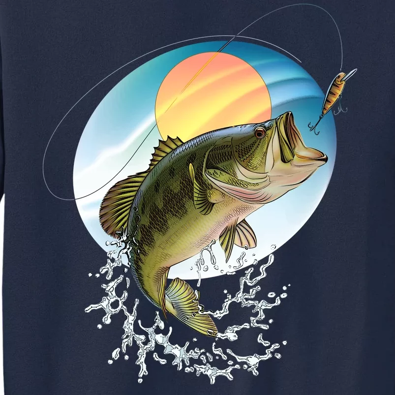 Fishing Leaping Bass Tall Sweatshirt