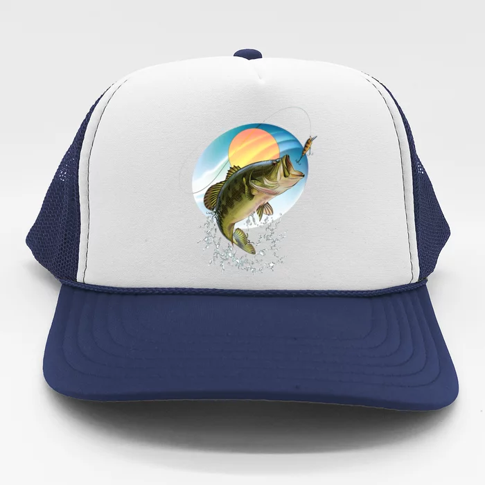 Fishing Leaping Bass Trucker Hat