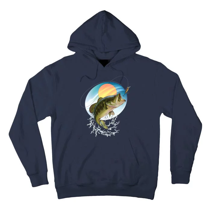 Fishing Leaping Bass Tall Hoodie