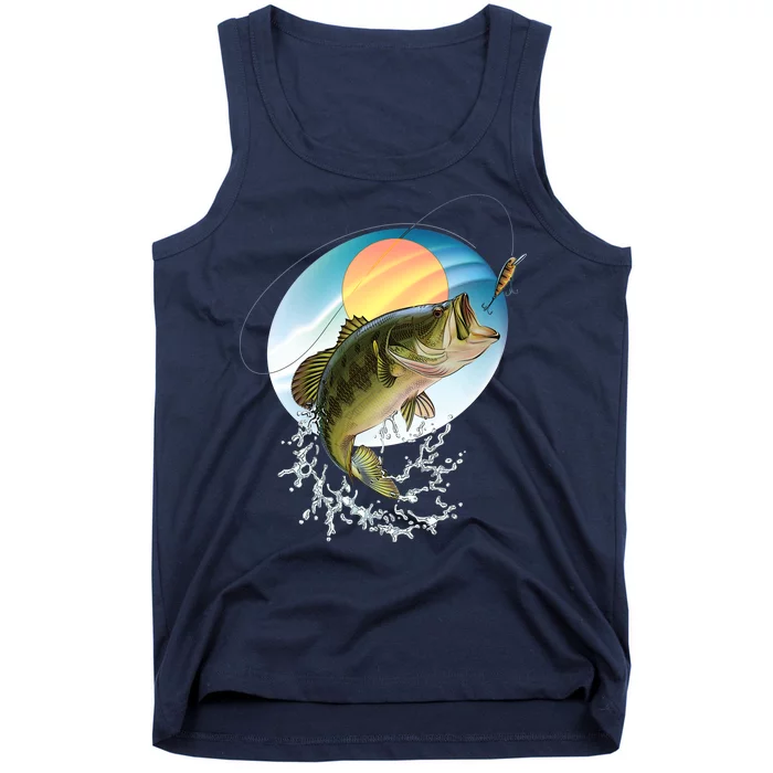 Fishing Leaping Bass Tank Top