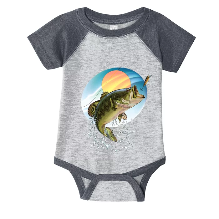 Fishing Leaping Bass Infant Baby Jersey Bodysuit