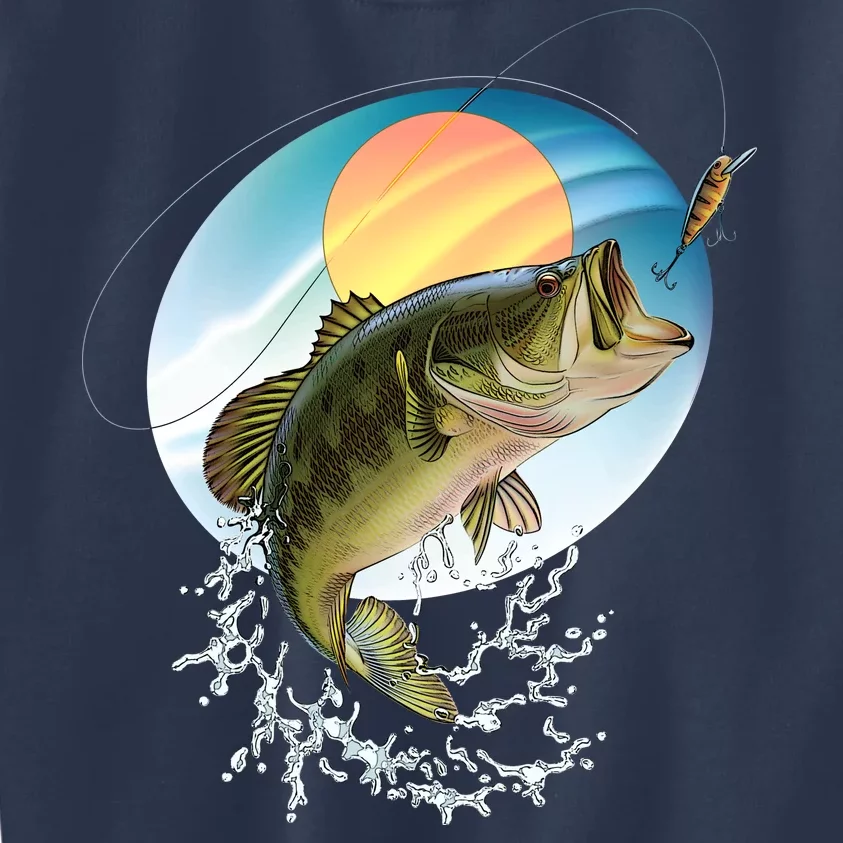 Fishing Leaping Bass Kids Sweatshirt