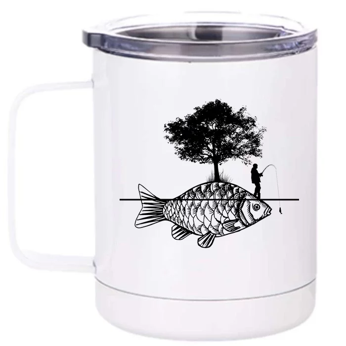 Fishing Life Front & Back 12oz Stainless Steel Tumbler Cup