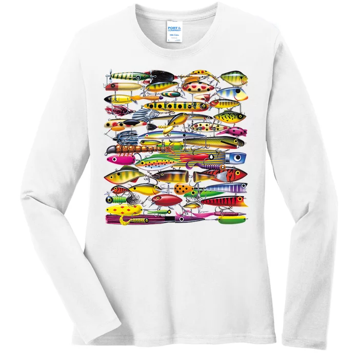 Fishing Lures Ladies Long Sleeve Shirt