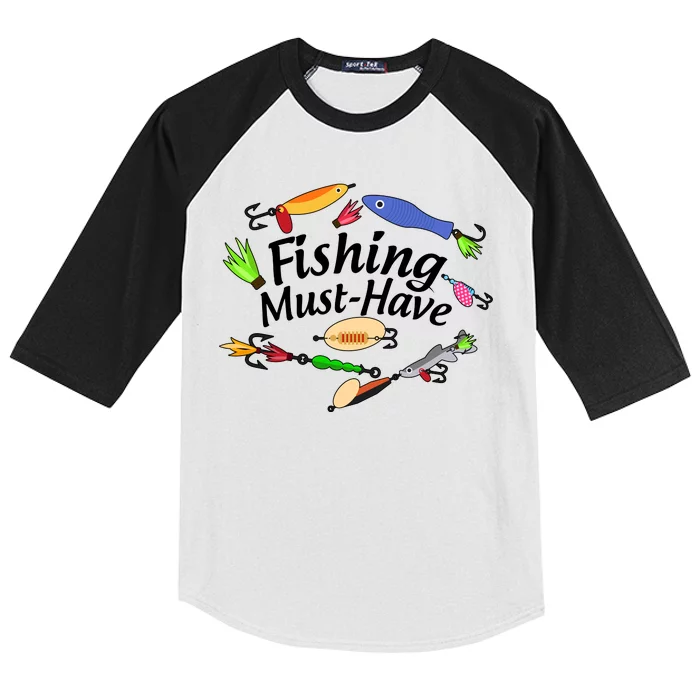 Fishing Must-Have Fishing Lures Kids Colorblock Raglan Jersey