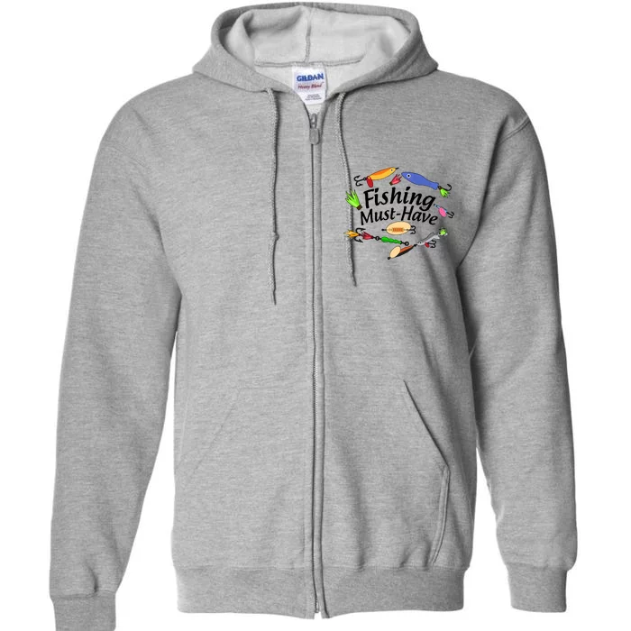 Fishing Must-Have Fishing Lures Full Zip Hoodie