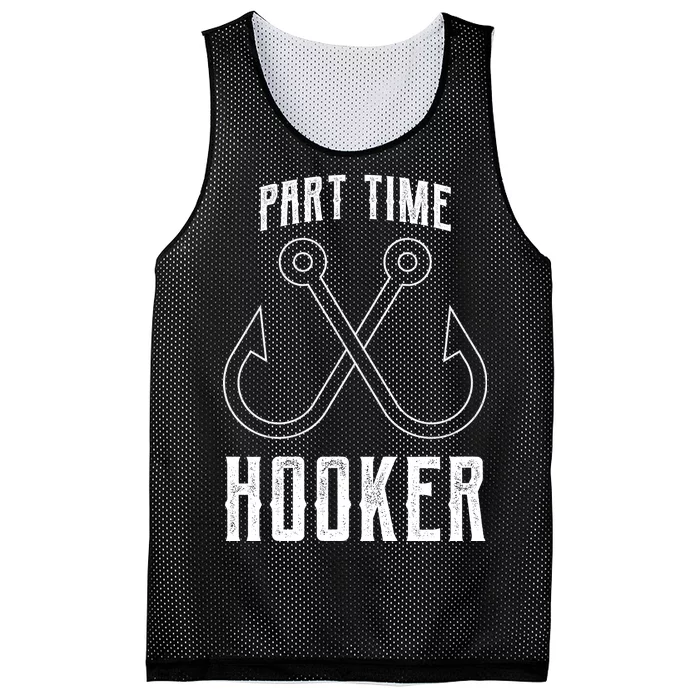 Fishing Part Time Hooker Mesh Reversible Basketball Jersey Tank