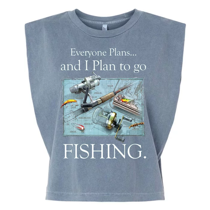 Fishing: Plan To Fish Garment-Dyed Women's Muscle Tee