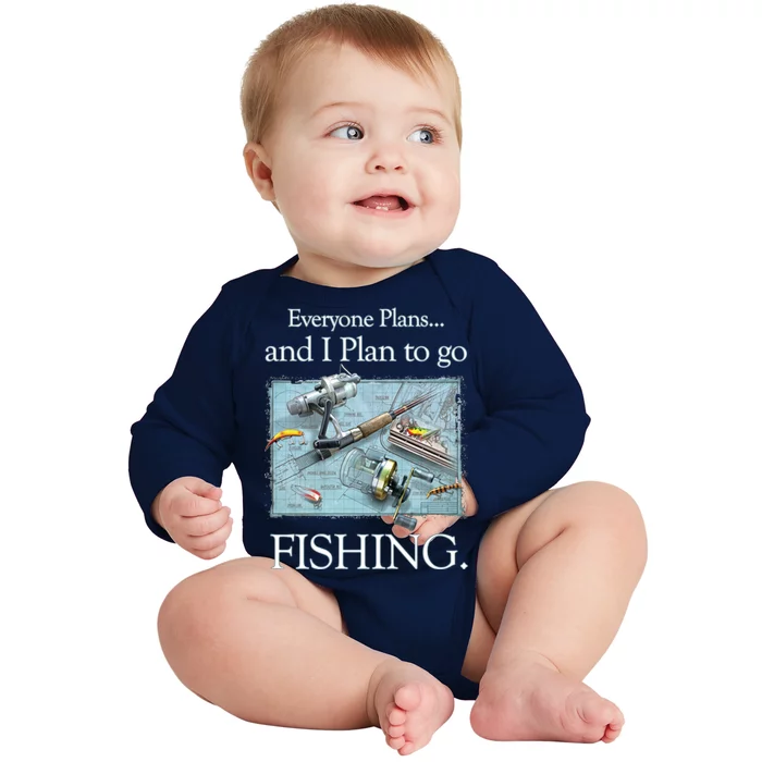 Fishing: Plan To Fish Baby Long Sleeve Bodysuit