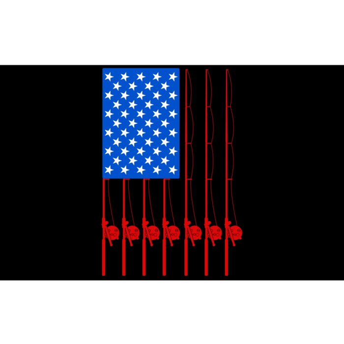 Fishing Poles USA American Flag Bumper Sticker