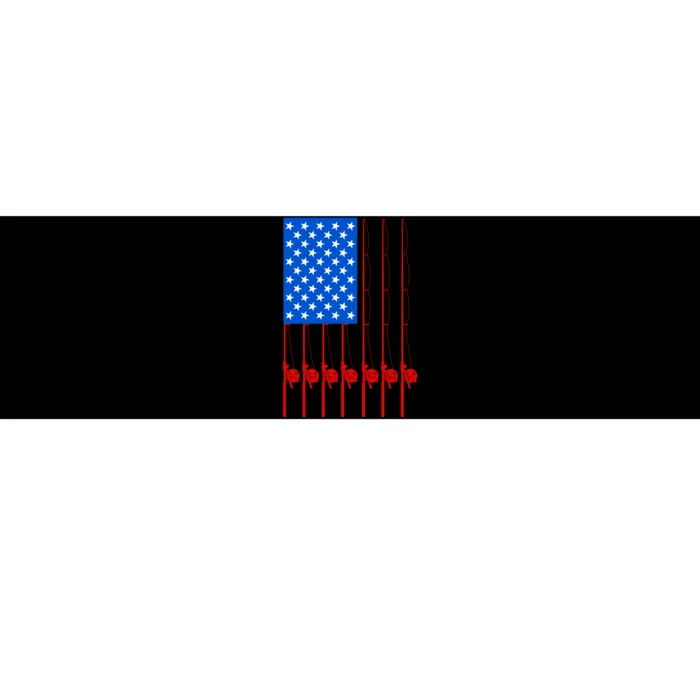 Fishing Poles USA American Flag Bumper Sticker