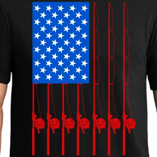 Fishing Poles USA American Flag Pajama Set