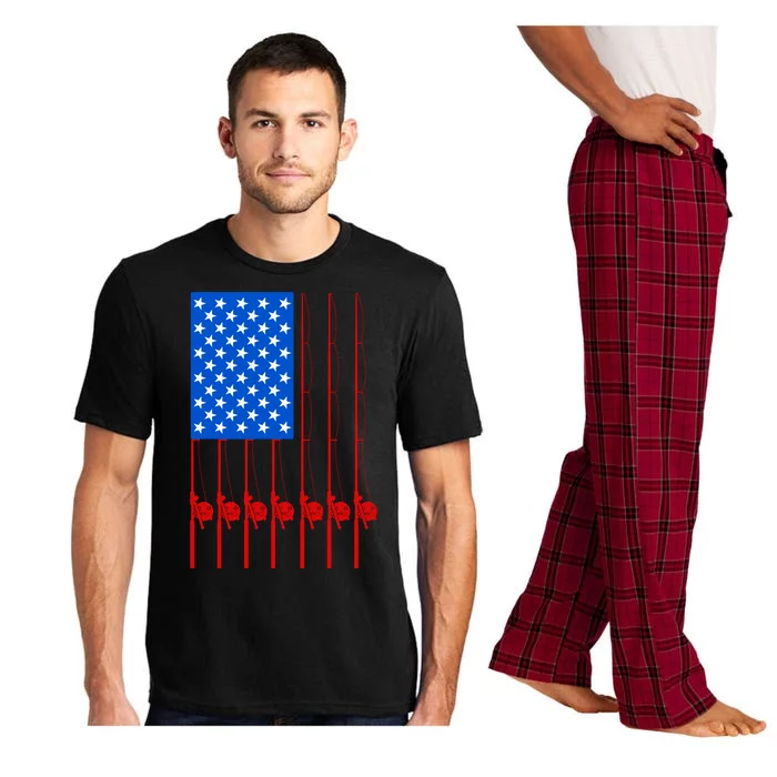 Fishing Poles USA American Flag Pajama Set