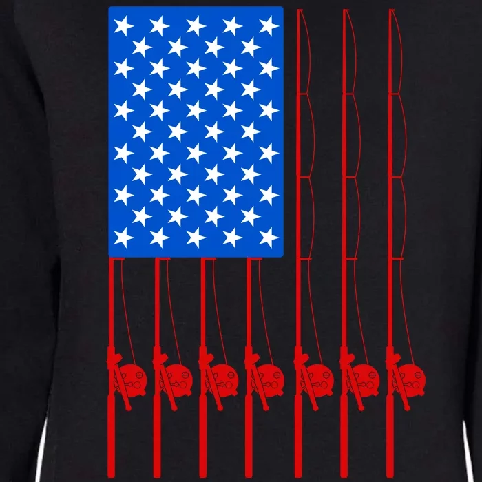 Fishing Poles USA American Flag Womens California Wash Sweatshirt