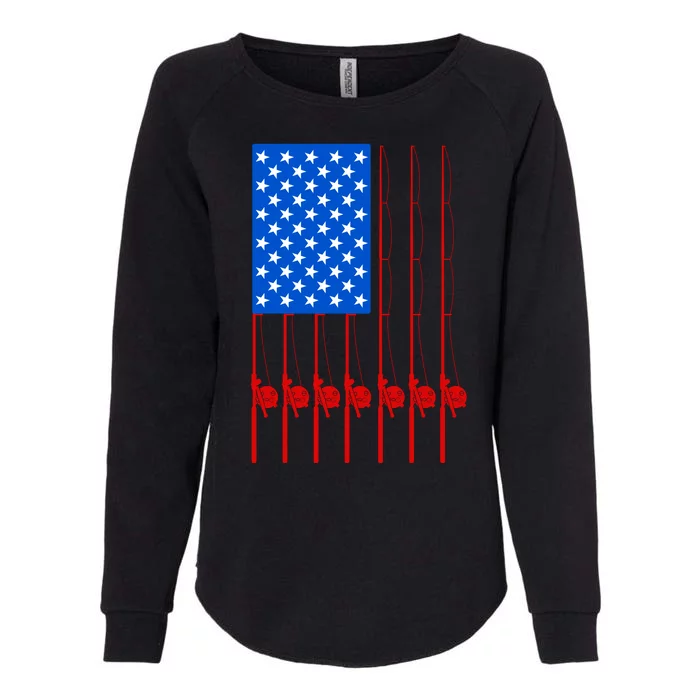 Fishing Poles USA American Flag Womens California Wash Sweatshirt