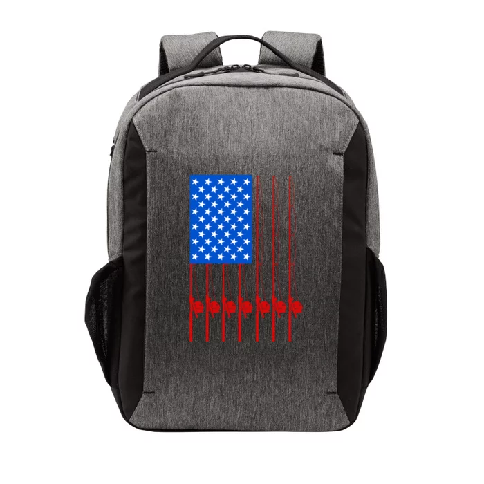 Fishing Poles USA American Flag Vector Backpack