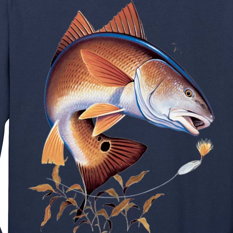 Fishing: Red Fish Tall Long Sleeve T-Shirt