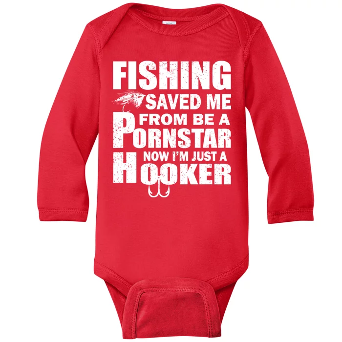 Fishing Saved Me Pornstar Hooker Baby Long Sleeve Bodysuit