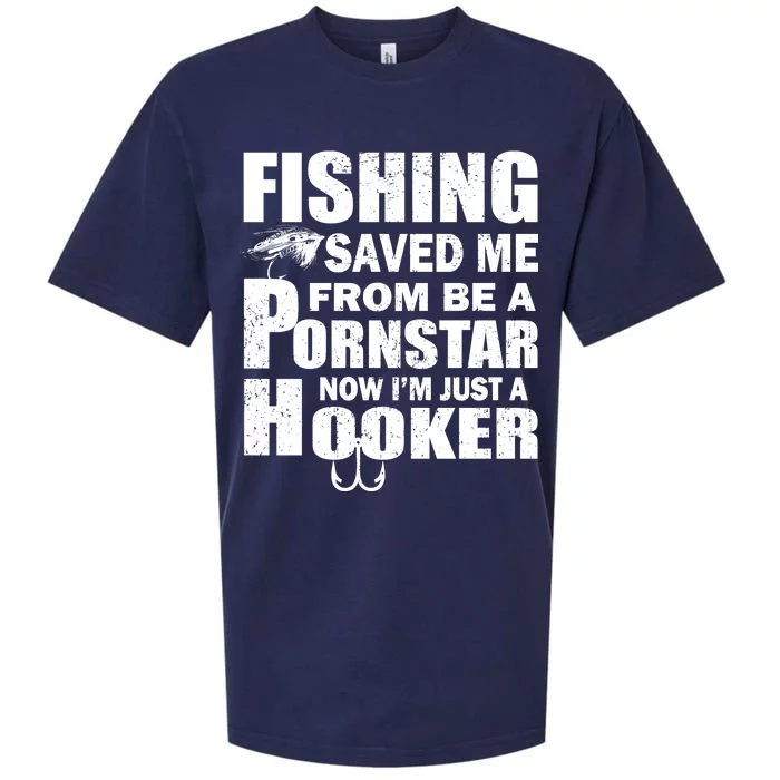 Fishing Saved Me Pornstar Hooker Sueded Cloud Jersey T-Shirt