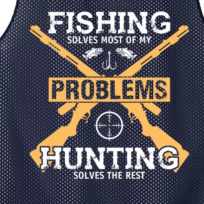 Fishing Solves Most Problems Hunting Solves The Rest Mesh Reversible Basketball Jersey Tank