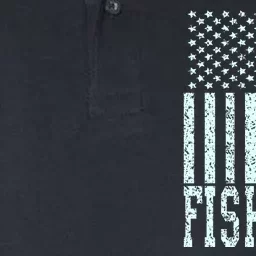 Fishing USA Flag Softstyle Adult Sport Polo