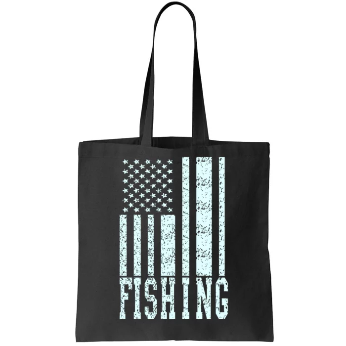 Fishing USA Flag Tote Bag