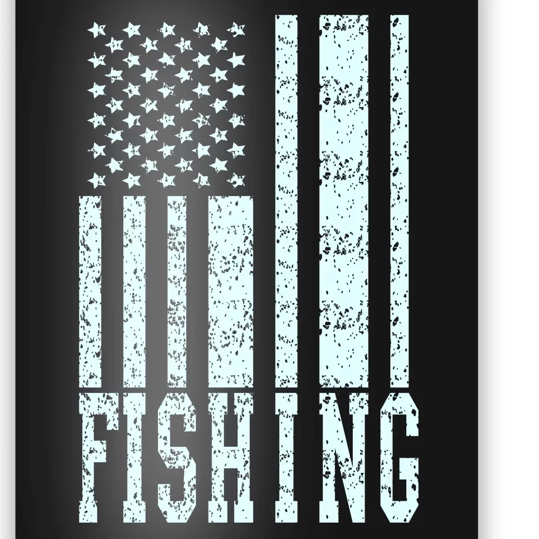 Fishing USA Flag Poster