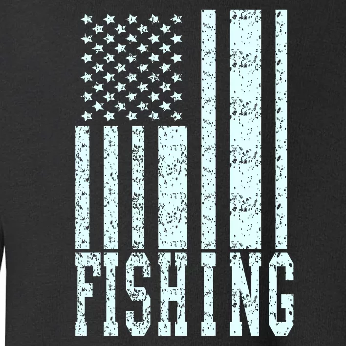 Fishing USA Flag Toddler Sweatshirt