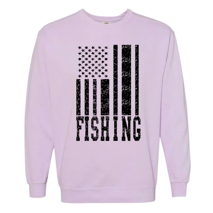 Fishing USA Flag Garment-Dyed Sweatshirt