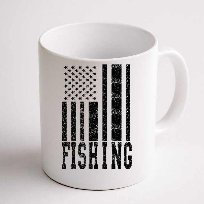 Fishing USA Flag Front & Back Coffee Mug