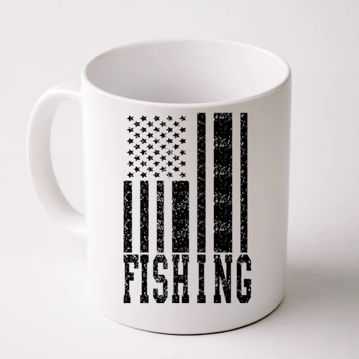 Fishing USA Flag Front & Back Coffee Mug