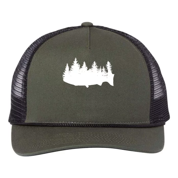 Fishing Wilderness Retro Rope Trucker Hat Cap