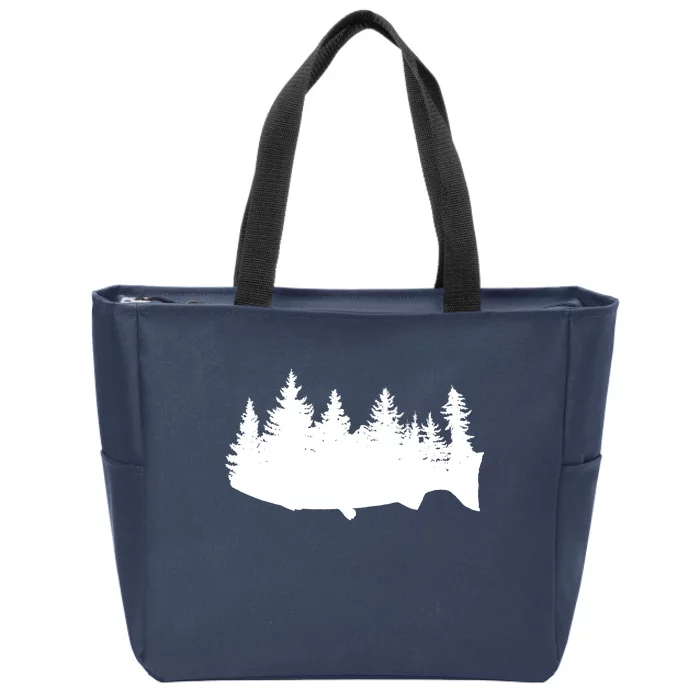 Fishing Wilderness Zip Tote Bag