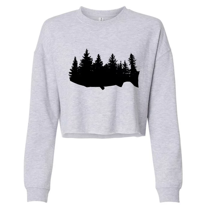 Fishing Wilderness Cropped Pullover Crew