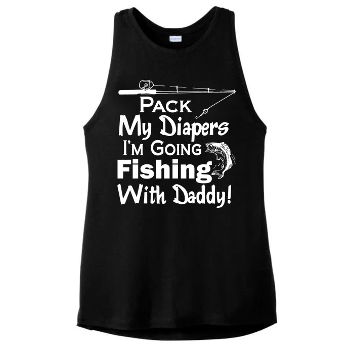 Fishing With Daddy Ladies Tri-Blend Wicking Tank