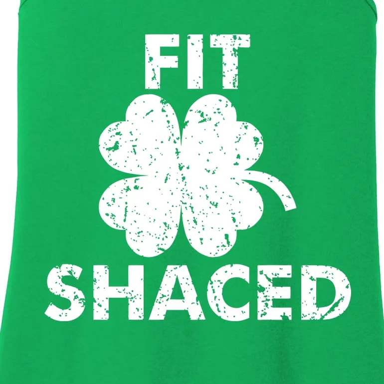 Fit Shaced Funny St. Patrick's Day Irish Clover Beer Drinking Ladies Essential Tank