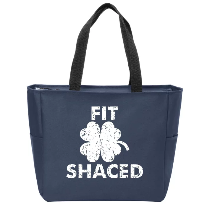 Fit Shaced Funny St. Patrick's Day Irish Clover Beer Drinking Zip Tote Bag