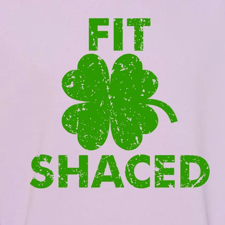 Fit Shaced Funny St. Patrick's Day Irish Clover Beer Drinking Garment-Dyed Sweatshirt