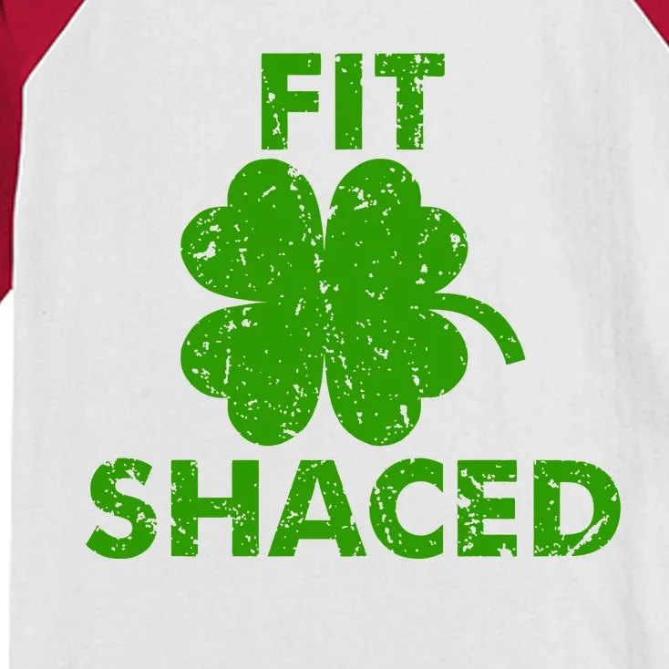 Fit Shaced Funny St. Patrick's Day Irish Clover Beer Drinking Kids Colorblock Raglan Jersey