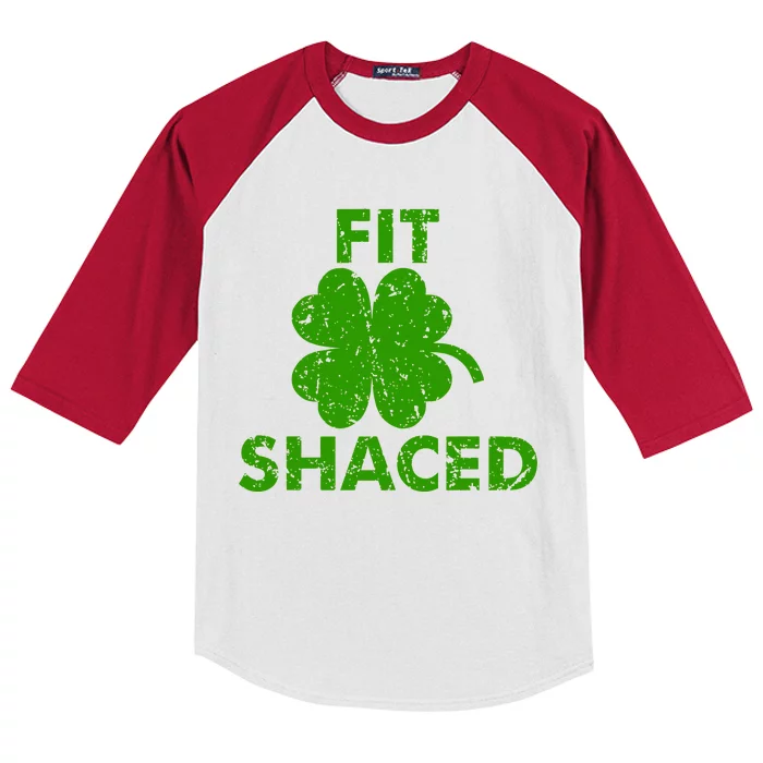 Fit Shaced Funny St. Patrick's Day Irish Clover Beer Drinking Kids Colorblock Raglan Jersey