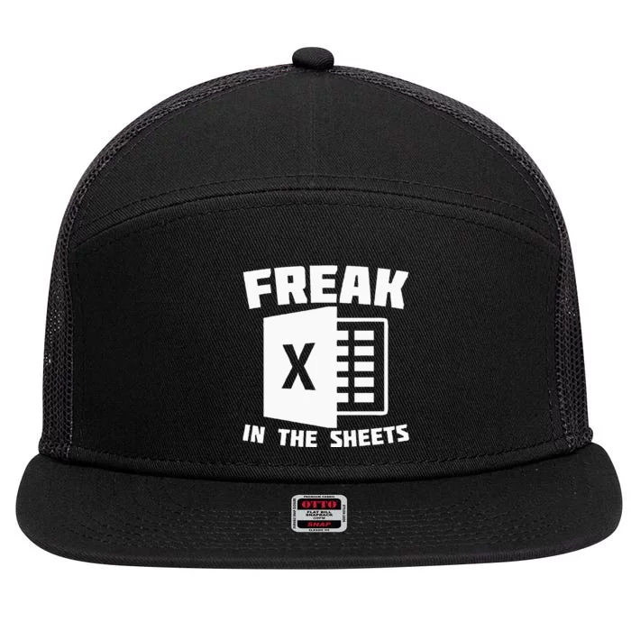 Freak In The Sheets Funny Accountant Analyst Secretary 7 Panel Mesh Trucker Snapback Hat