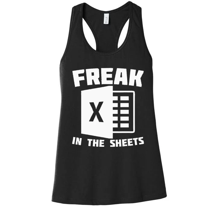 Freak In The Sheets Funny Accountant Analyst Secretary Women's Racerback Tank