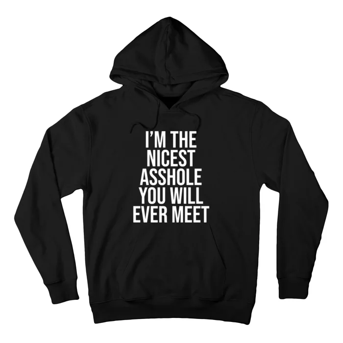 Funny IM The Nicest Asshole You Will Ever Meet Vintage Retro Hoodie