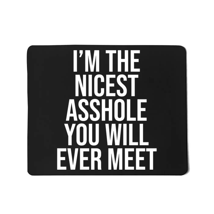 Funny IM The Nicest Asshole You Will Ever Meet Vintage Retro Mousepad